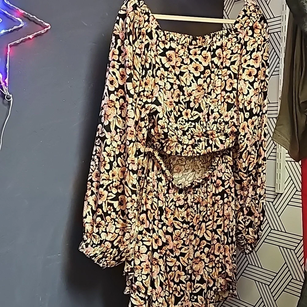 Free People cutout floral mini dress